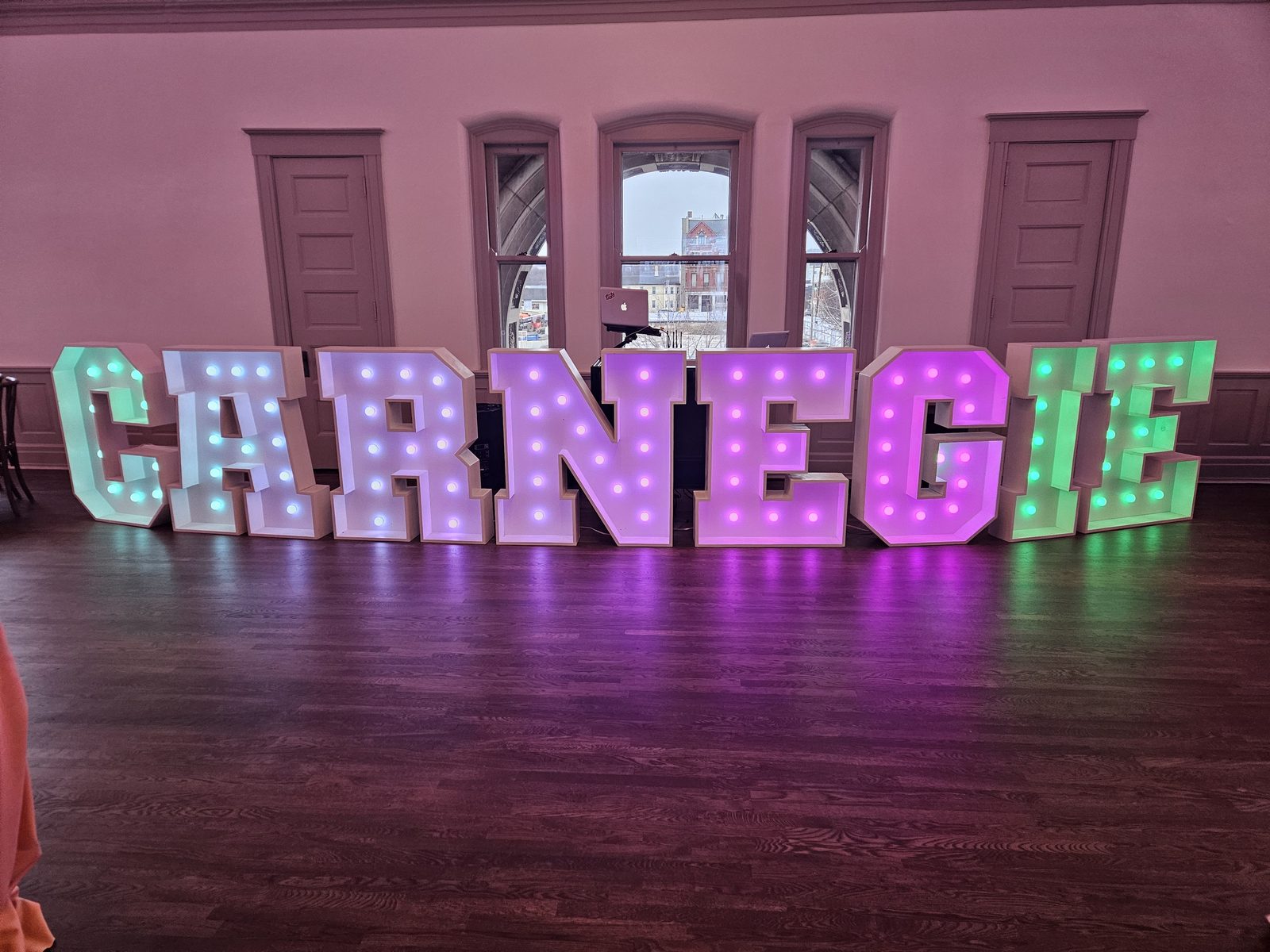 LED marquee letters at Carnegie Hall Cincinnati event